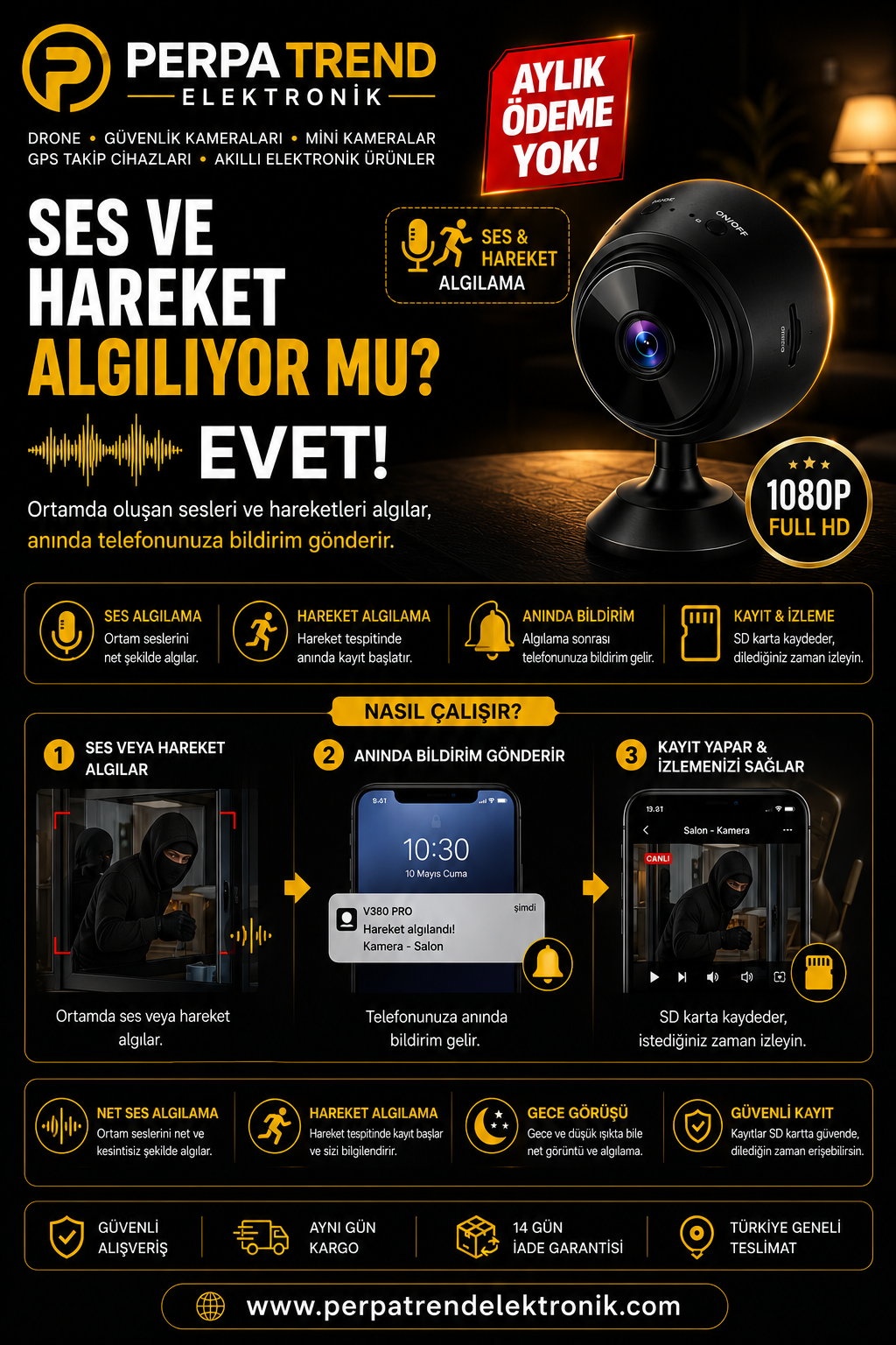 HD WİFİ Mobil Uyumlu Mini Kamera 🎥