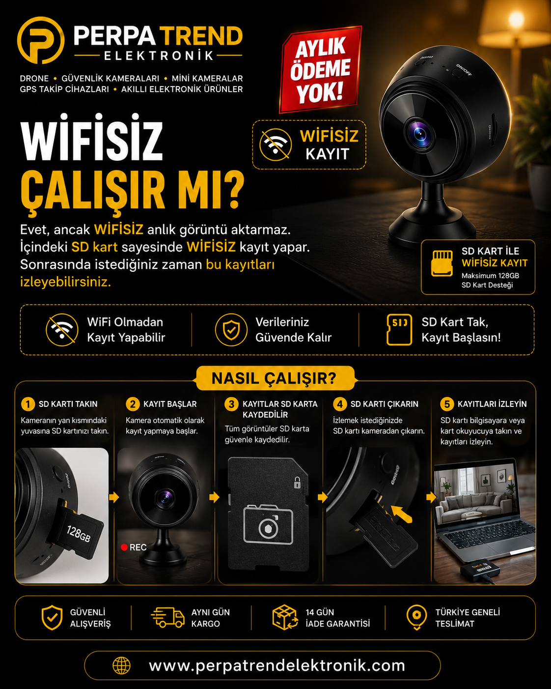 HD WİFİ Mobil Uyumlu Mini Kamera 🎥