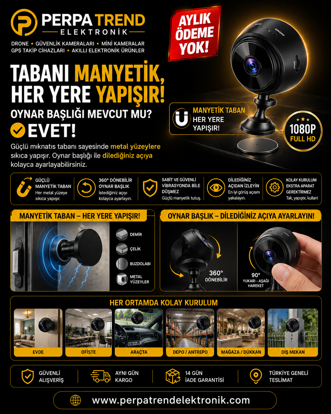 HD WİFİ Mobil Uyumlu Mini Kamera 🎥