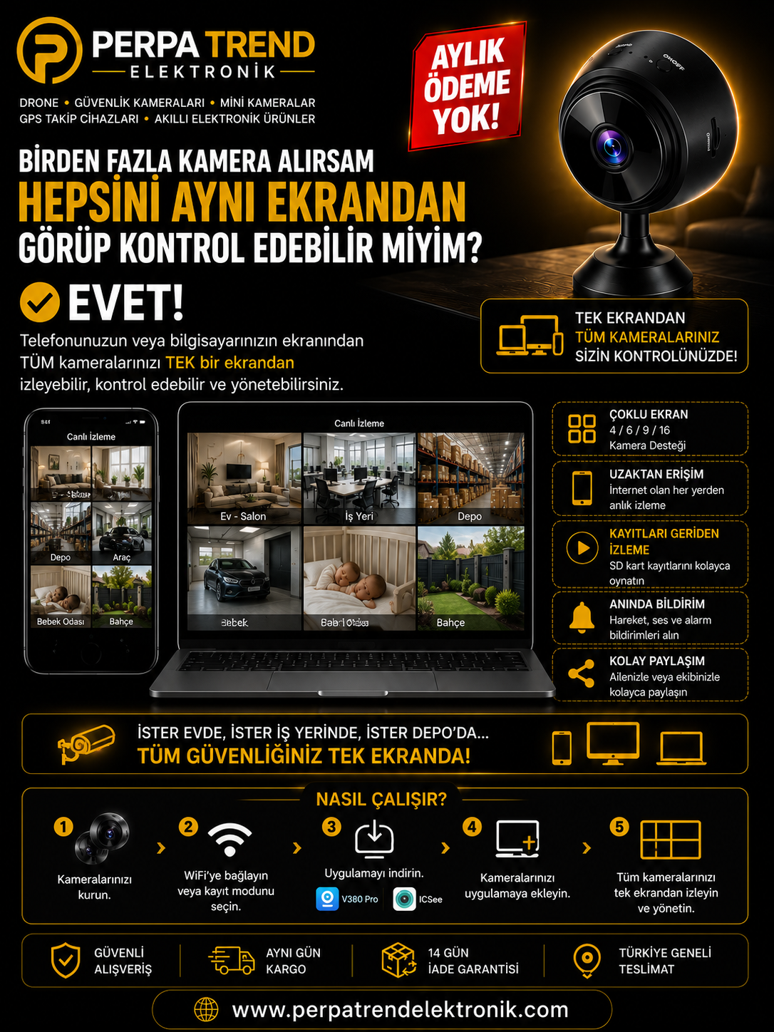 HD WİFİ Mobil Uyumlu Mini Kamera 🎥